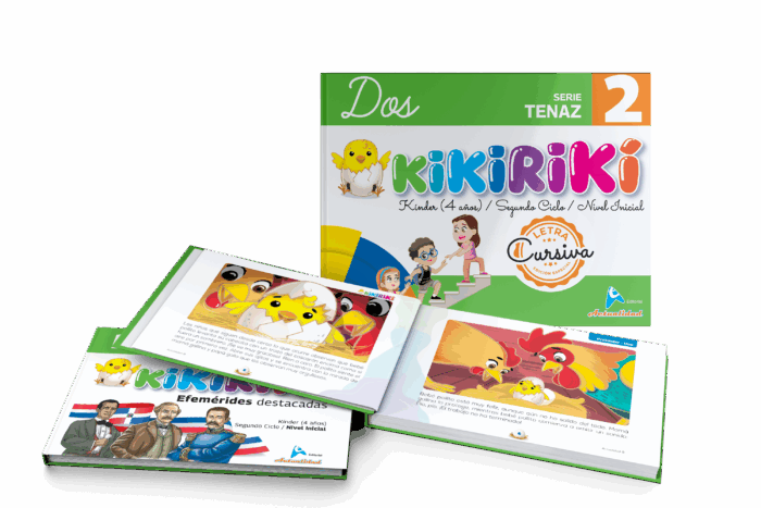 Libro + Efemérides + Cuento KIKIRIKI 2 Cursiva, Serie Tenaz