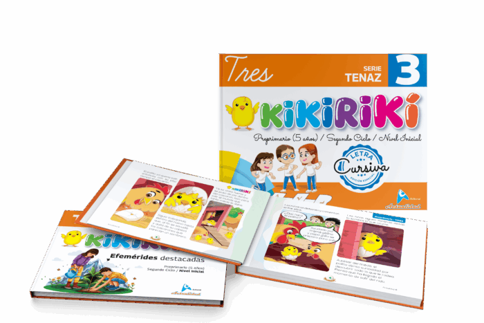 Libro + Efemérides + Cuento KIKIRIKI 3 Cursiva, Serie Tenaz